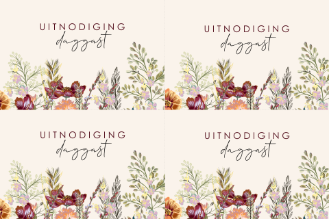 Kleurrijke minikaartjes met bloemen extra kaartje trouwkaart