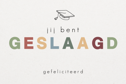Vrolijke geslaagd kaart met hoedje