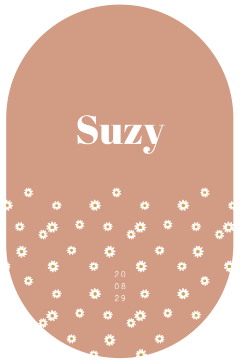 Bloemen geboortekaartje Jollein in ovale vorm uit de Daisy collectie