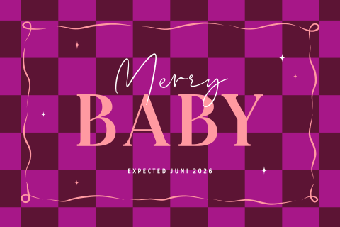 Merry baby aankondiging zwangerschap kerst met blokken