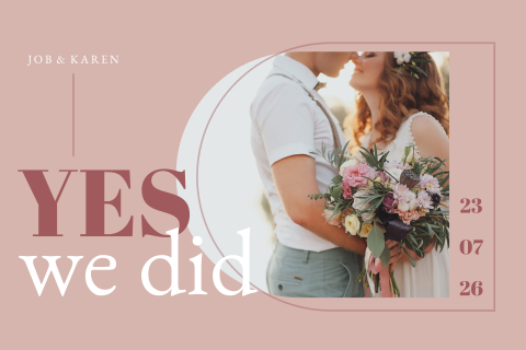 Hippe just married kaart met eigen foto