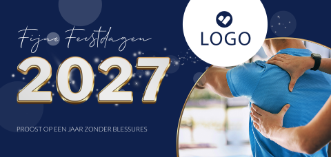 Fysiotherapie zakelijke kerstkaart met logo en foto