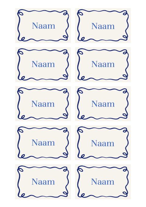 Naamkaartjes 21 diner sierlijk kader
