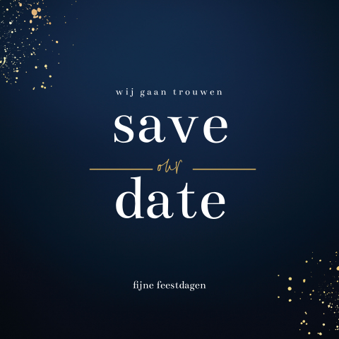 Strakke en moderne Save the Date kerstkaart