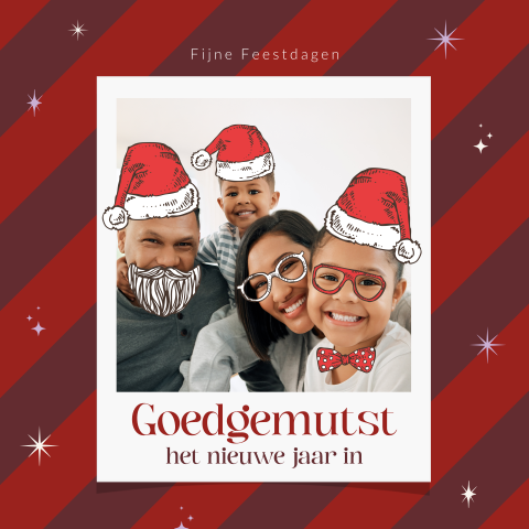 Goedgemutst grappige kerstkaart met foto