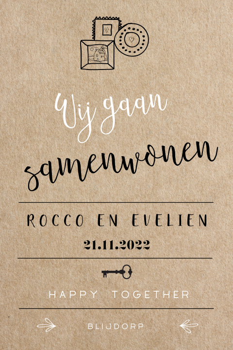Handlettering wij gaan samenwonen op karton