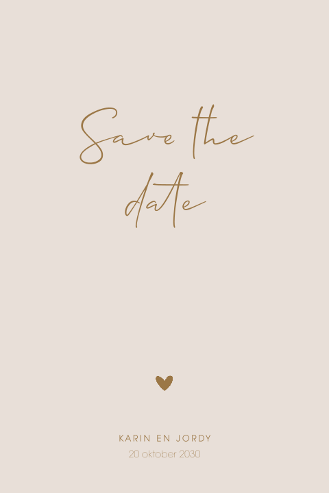 Eenvoudige Save the Date kaart met hartje