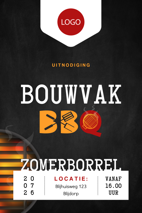 Zakelijke barbecue uitnodiging met eigen logo
