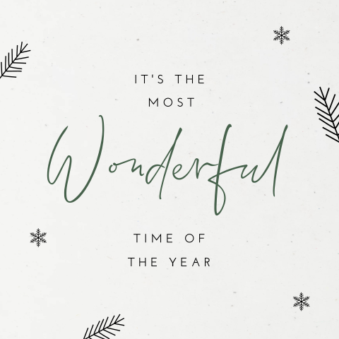Duurzame kerstkaart "It's the most wonderful time of the year"