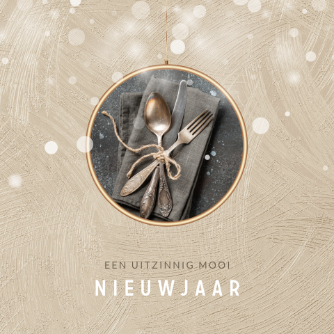 Bestek kerstbal kerstkaart zakelijk met foto