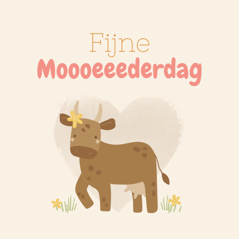 Boerderij Moederdag wenskaart met koe