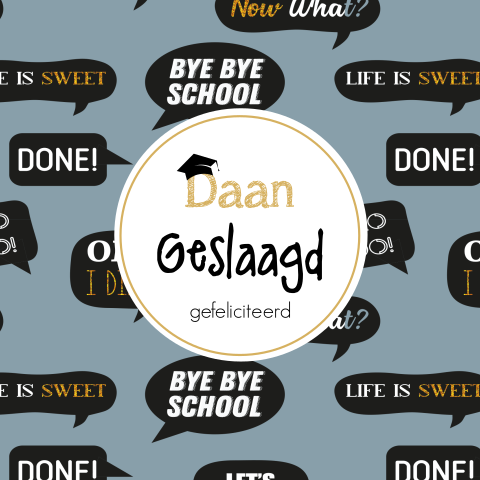 Geslaagd kaart diploma school jongen