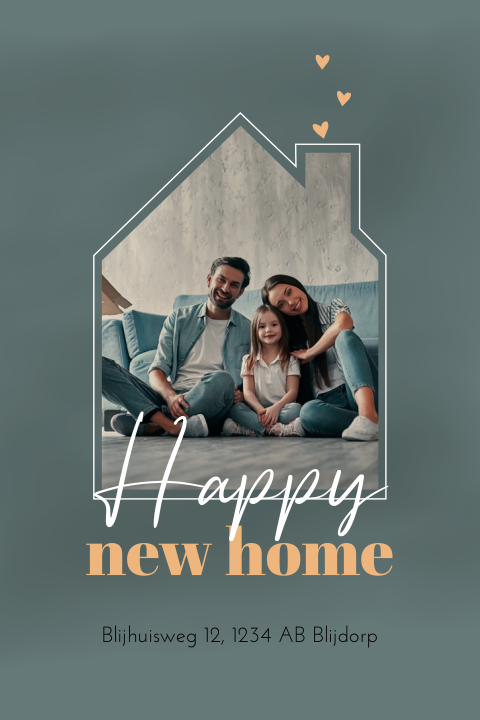 Verhuiskaart met eigen foto in huisje