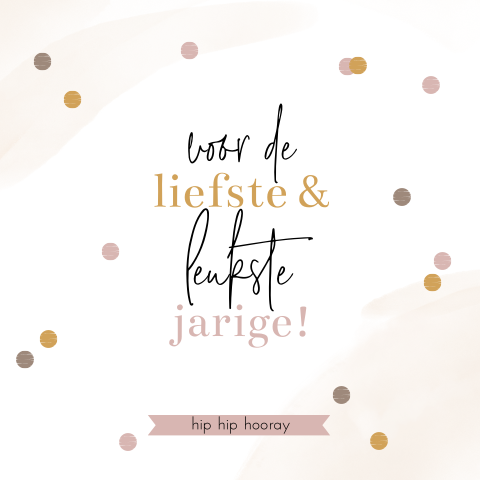 Liefste en leukste jarige verjaardagskaart met confetti