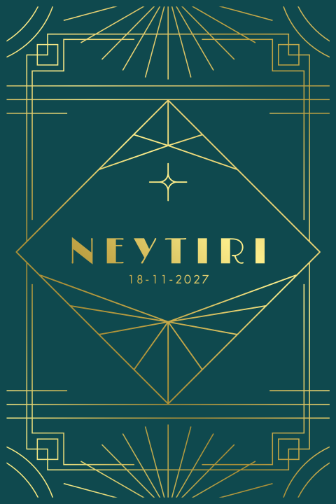 Luxe retro geboortekaartje met geometrisch patroon