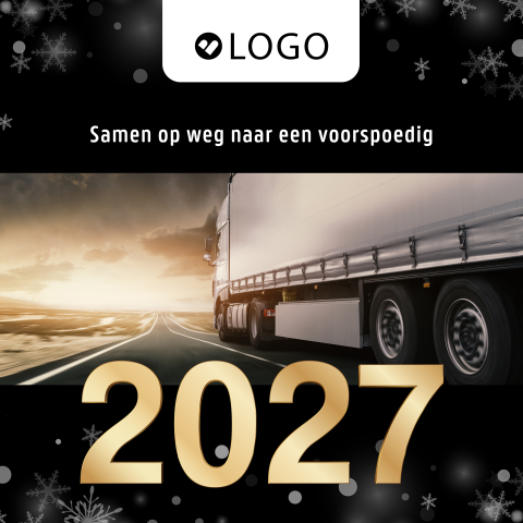 Kerstkaart voor transport en logistiek met weg