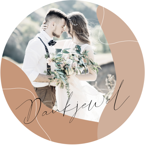 Moderne bedankkaart in ronde vorm met foto