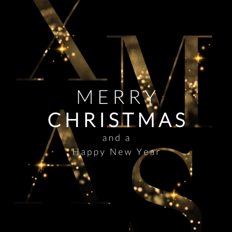 Zakelijke kerstkaart merry christmas sparkle