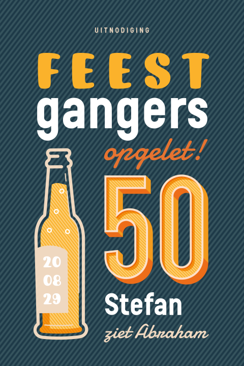 Abraham uitnodiging bier 50 jaar