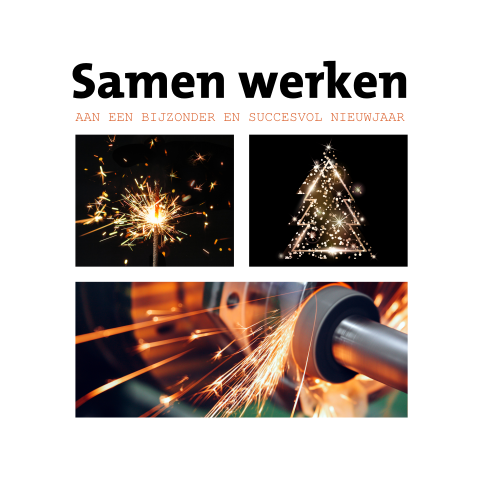Metaal bewerking zakelijke kerstkaart met vonken