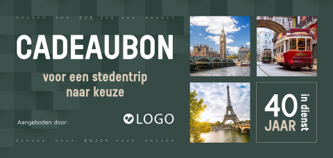 Zakelijke waardebon stedentrip met foto