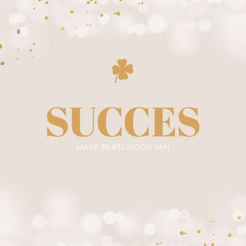 Zakelijke wenskaart succes met klavertje vier