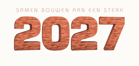 Zakelijke kerstkaart metselwerk met bakstenen bouw 2027