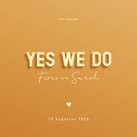 Trouwkaart yes we do eenvoudig