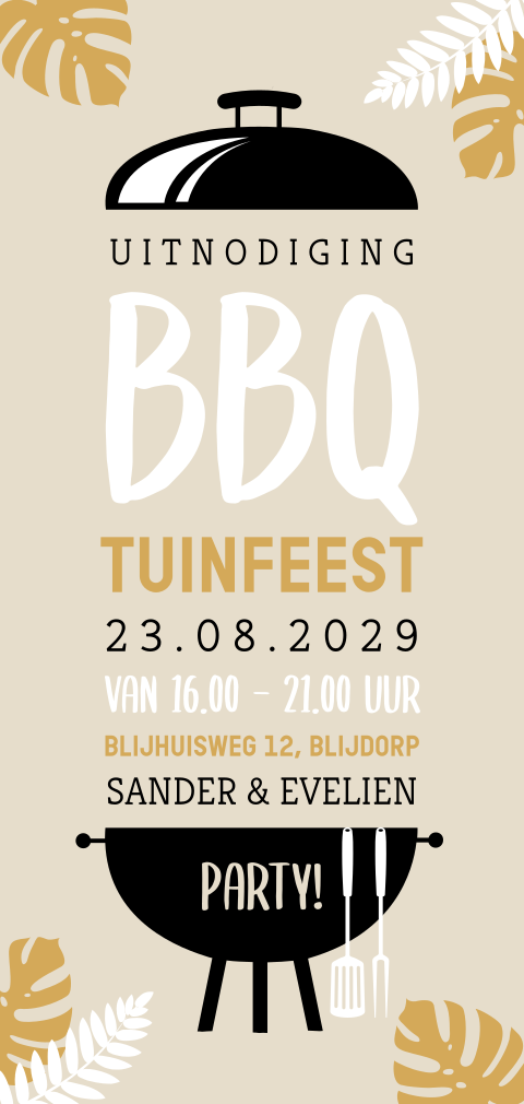 Tuinfeest bbq uitnodiging voor een verjaardag
