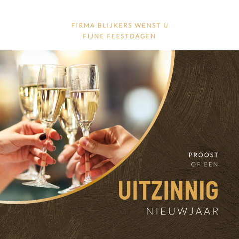 Proosten zakelijke kerstkaart champagne