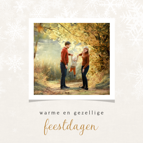 Kerstkaart foto palaroid beige