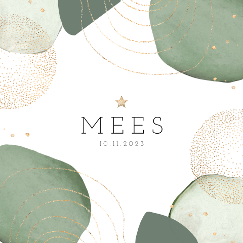 Jongens geboortekaartje met abstracte vormen