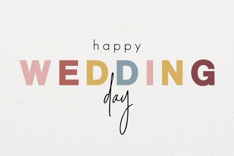 Huwelijks felicitatie met happy wedding day