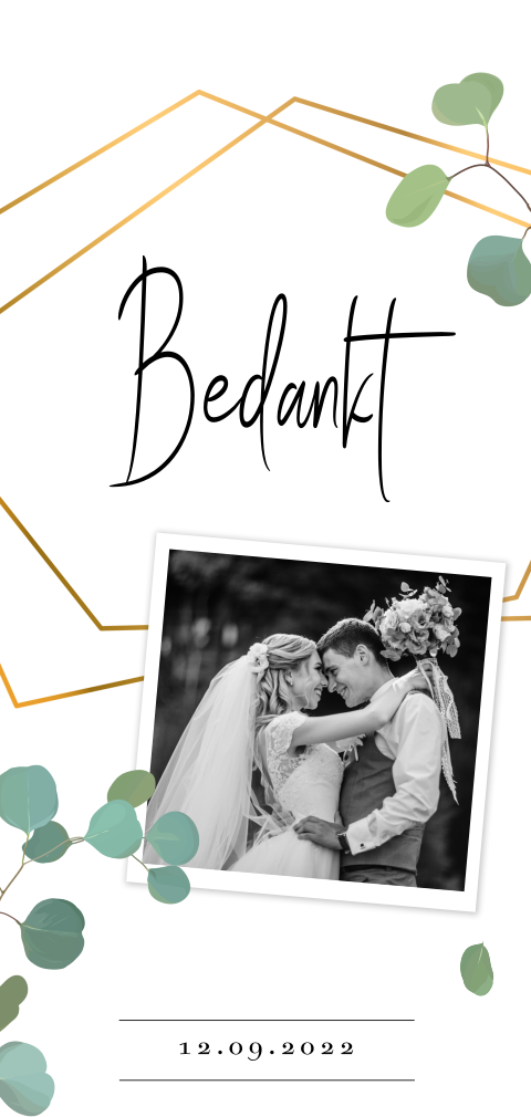 Bedankkaart Elegant Eucalyptus met foto