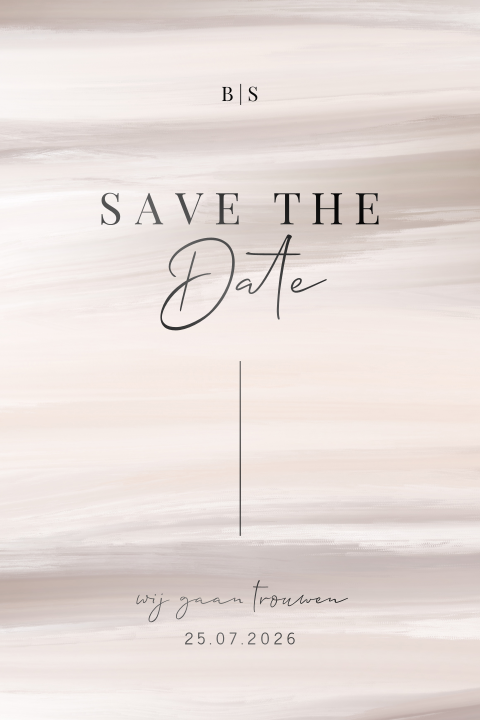 Save the Date foliedruk kaart met ronde hoeken en verf strepen