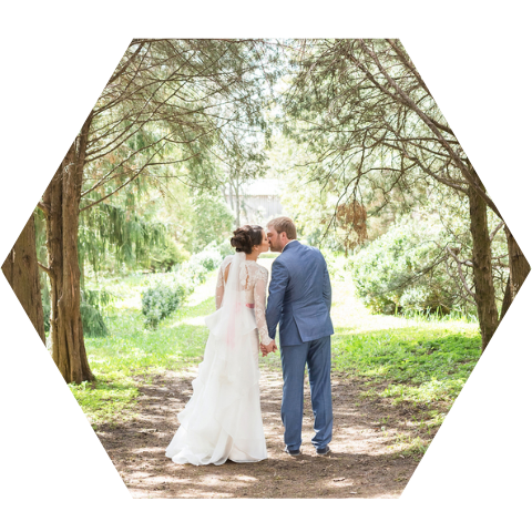 Bedankkaart in hexagon vorm met foto