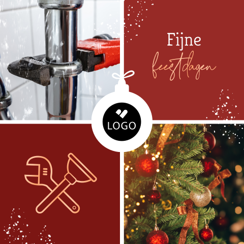 Installatietechniek kerstkaart zakelijk met foto's en hoogglans
