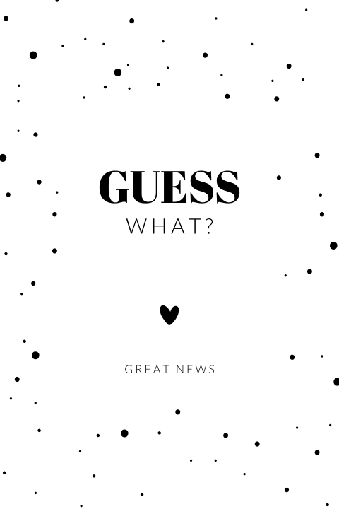 Basic aankondiging zwangerschap zwart wit