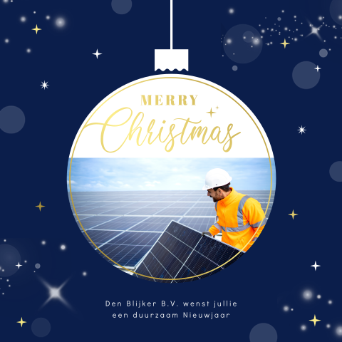 Kerstkaart zakelijk techniek branche met foto en foliedruk