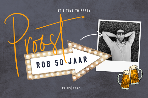 Uitnodiging voor een verjaardag 50 jaar foto abraham