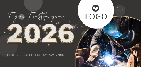 Zakelijke kerstkaart met logo en foto techniek branche