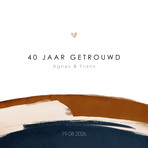 40 jaar getrouwd huwelijksjubileum uitnodiging met aquarel vegen