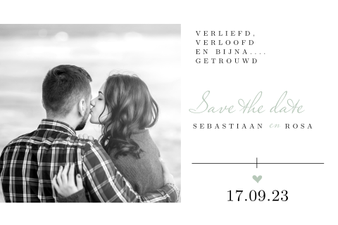 Save the Date kaart Trendy Tijdlijn met foto