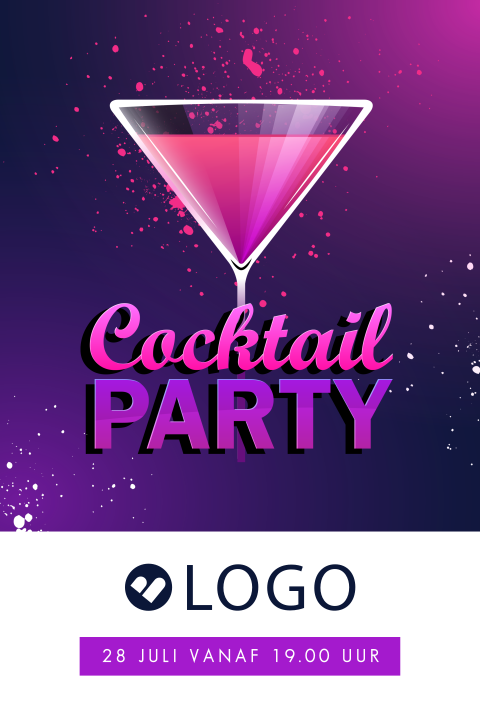 Zakelijke uitnodiging cocktail party zomerborrel met eigen logo