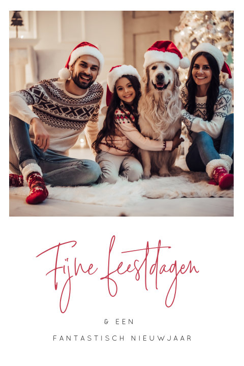 Rustige basic kerstkaart met foto