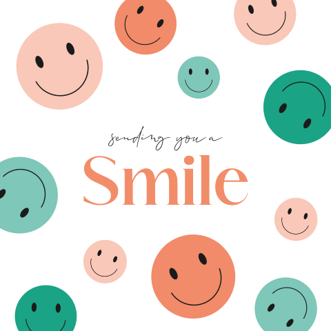 Stichting Long Covid wenskaart met smile poppetjes