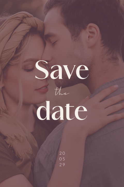 Typografische Save the Date kaart met foto