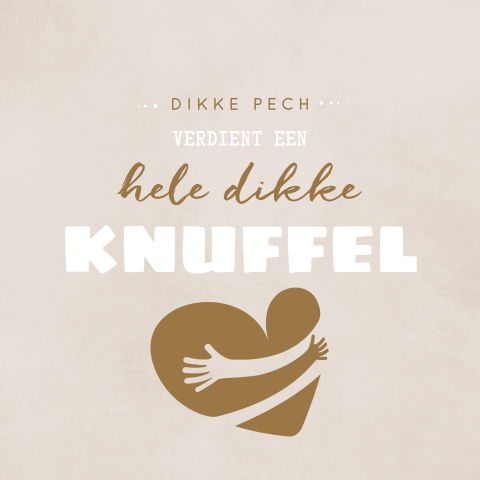 Dikke knuffel beterschap wenskaart met hart