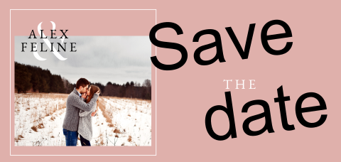 Save the Date kaart rustiek roze met foto