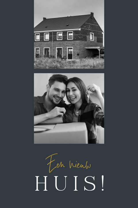 Verhuiskaart met fotoframe voor 2 foto's